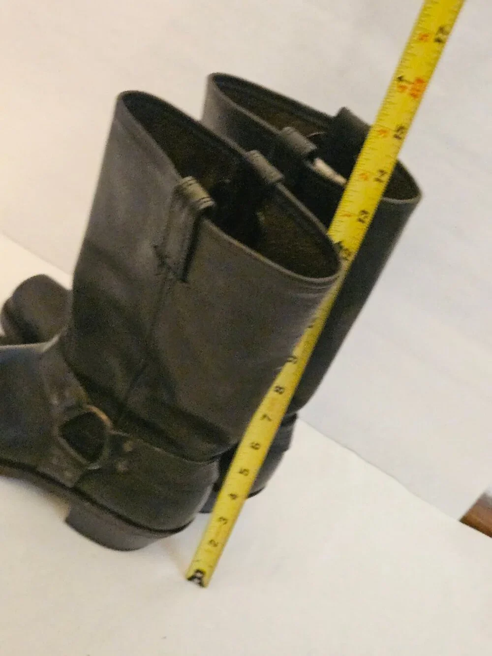 Frye Black Leather Moto Boots 8 - Like New - Picture 2 of 9
